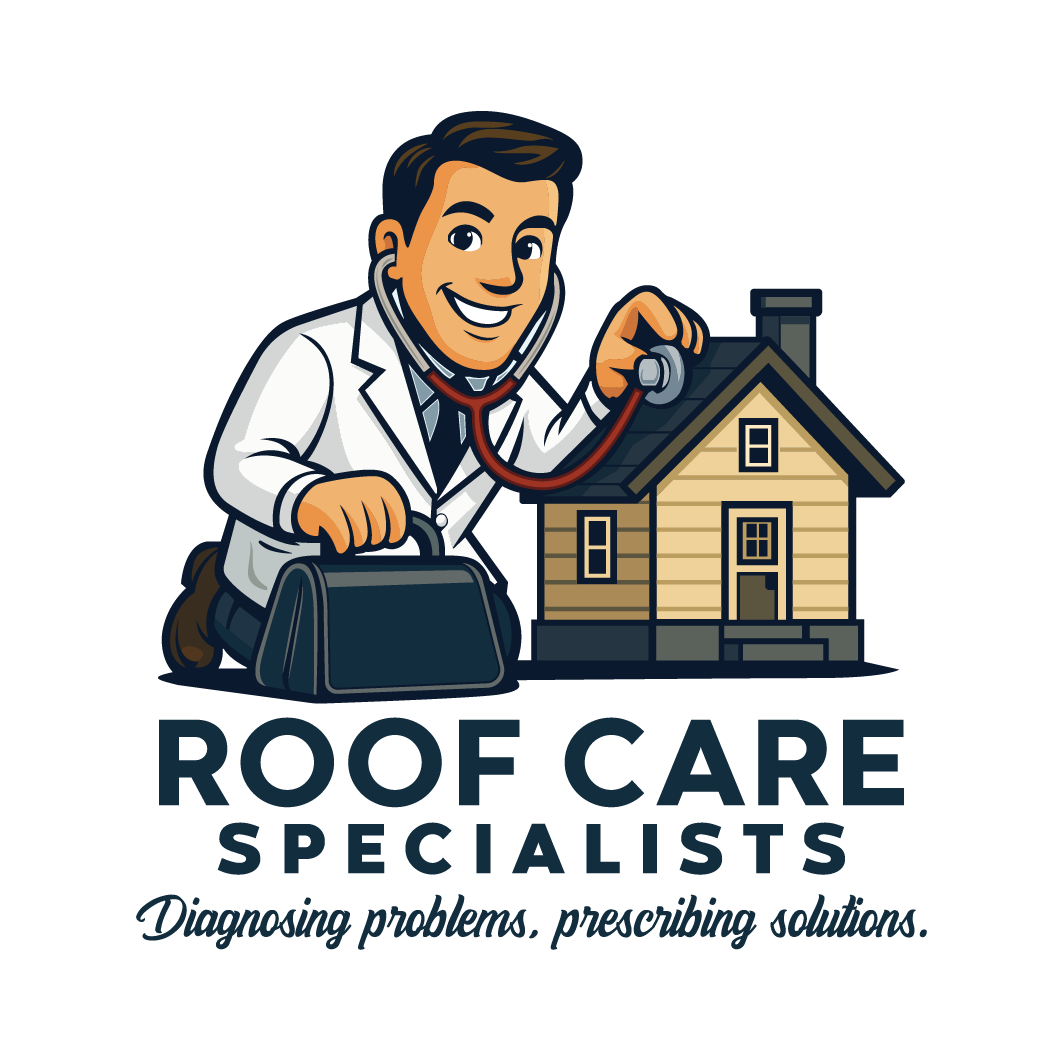 AI logo cleanup service example - roof care specialists logo