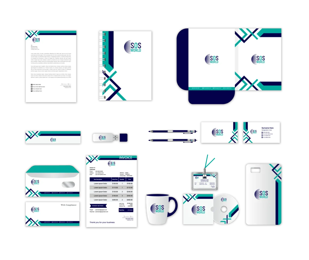 brand identity design mockup - business stationery